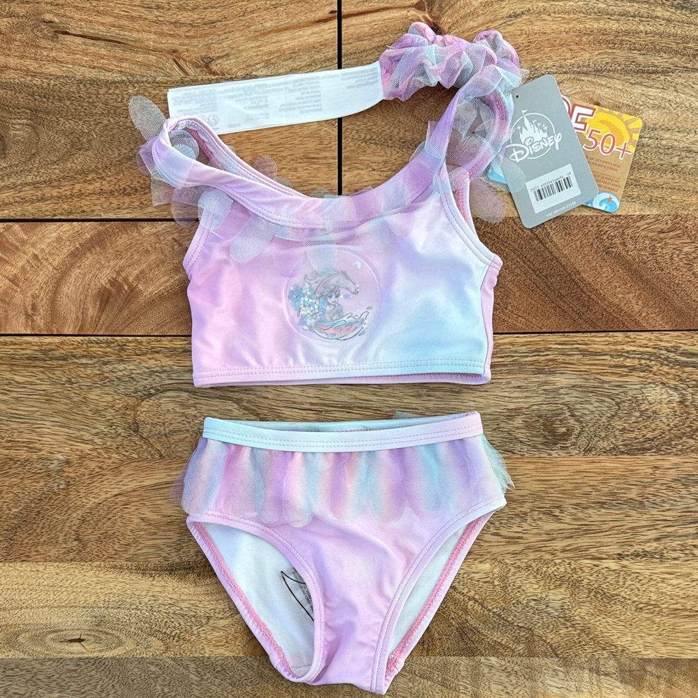 Disney Princess Frozen Swimsuit Set with Scrunchie NWT Size 2T